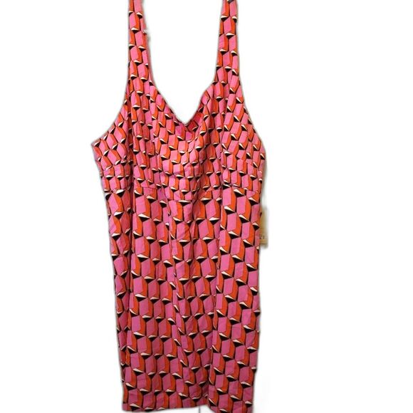 Diane Von Furstenberg DVF Target Womens Plus 28 Pink 90s Geo Mini 70s Dress NWT - Picture 8 of 16